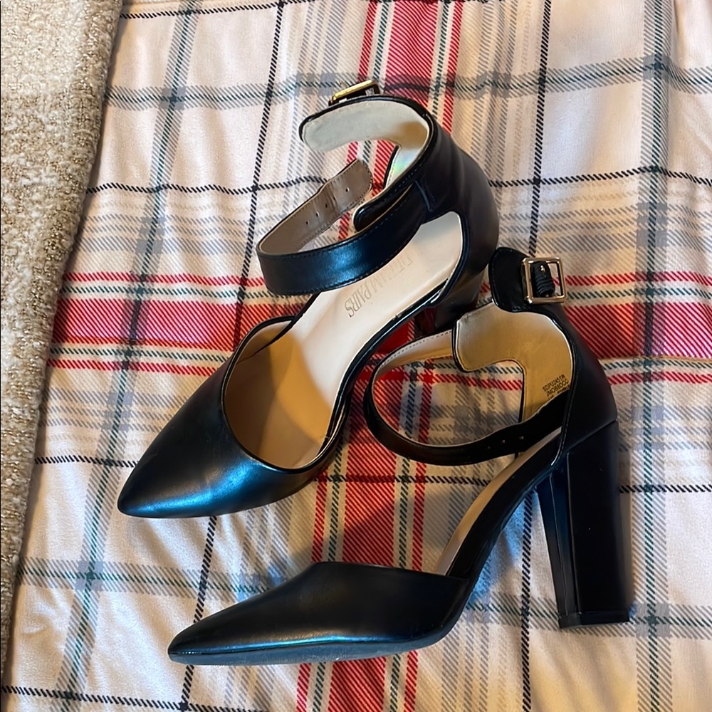 Elegant Black Ankle Strap Heels